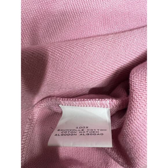 Louis Féraud Pink Cotton Knit Logo Tee Vintage 2000s Size Small - Picture 8 of 9